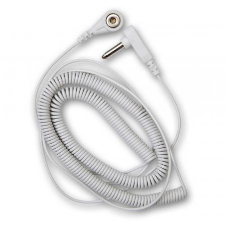 Spiral-Erdungskabel mit Drucknopf, Länge: ca. 6m